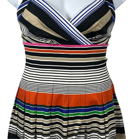 Calvin Klein Striped Multicolor Midi Dress Fit and Flare Size 4 - Picture 4 of 12